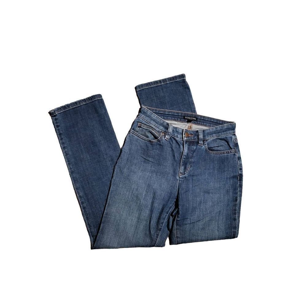 Eileen Fisher Slim Tapered Organic Cotton Jeans Blue Women's 2